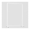 Portant vêtements en tube carré finition blanc mat pour boutique et showroom