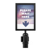 Porte-affiche A4 en acier inoxydable noir mat pour poteau de guidage professionnel