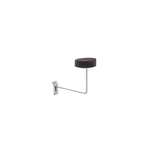 Porte-chapeau chromé avec mousse protectrice pour panneaux rainurés, compatible pas de 25 mm