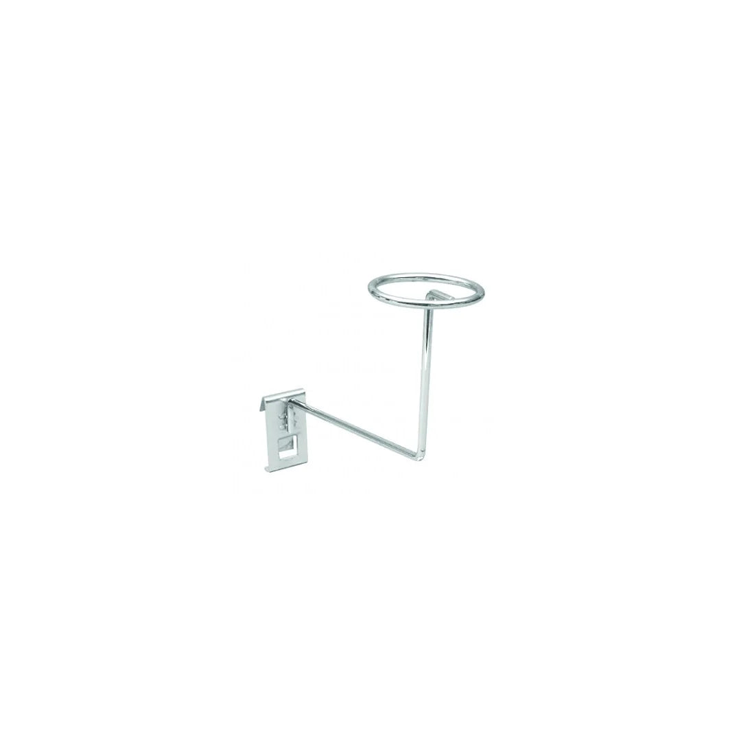 Porte-chapeau métal chromé pour grille tube Ø 25 mm, tête Ø 120 mm, présentation casquettes et bonnets en magasin