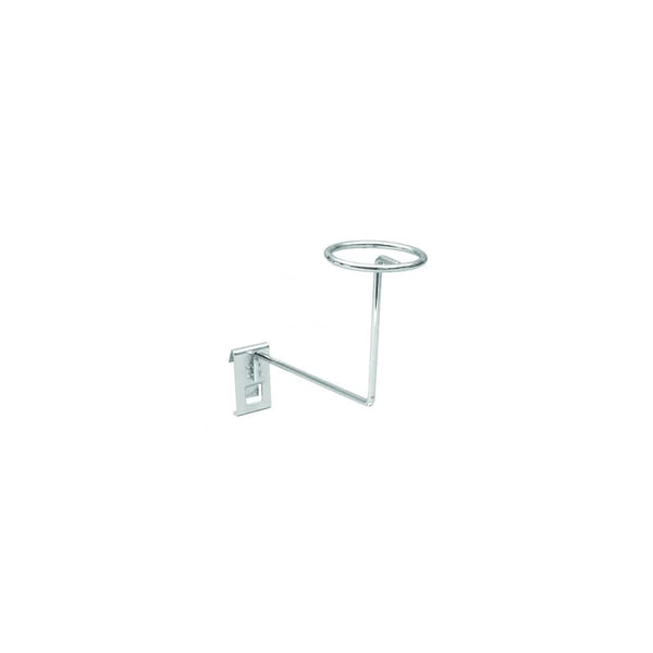 Porte-chapeau métal chromé pour grille tube Ø 25 mm, tête Ø 120 mm, présentation casquettes et bonnets en magasin