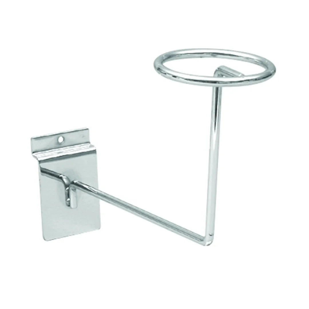 Porte-chapeau métal chromé Ø 120 mm pour panneau rainuré, fixation par enclipsage