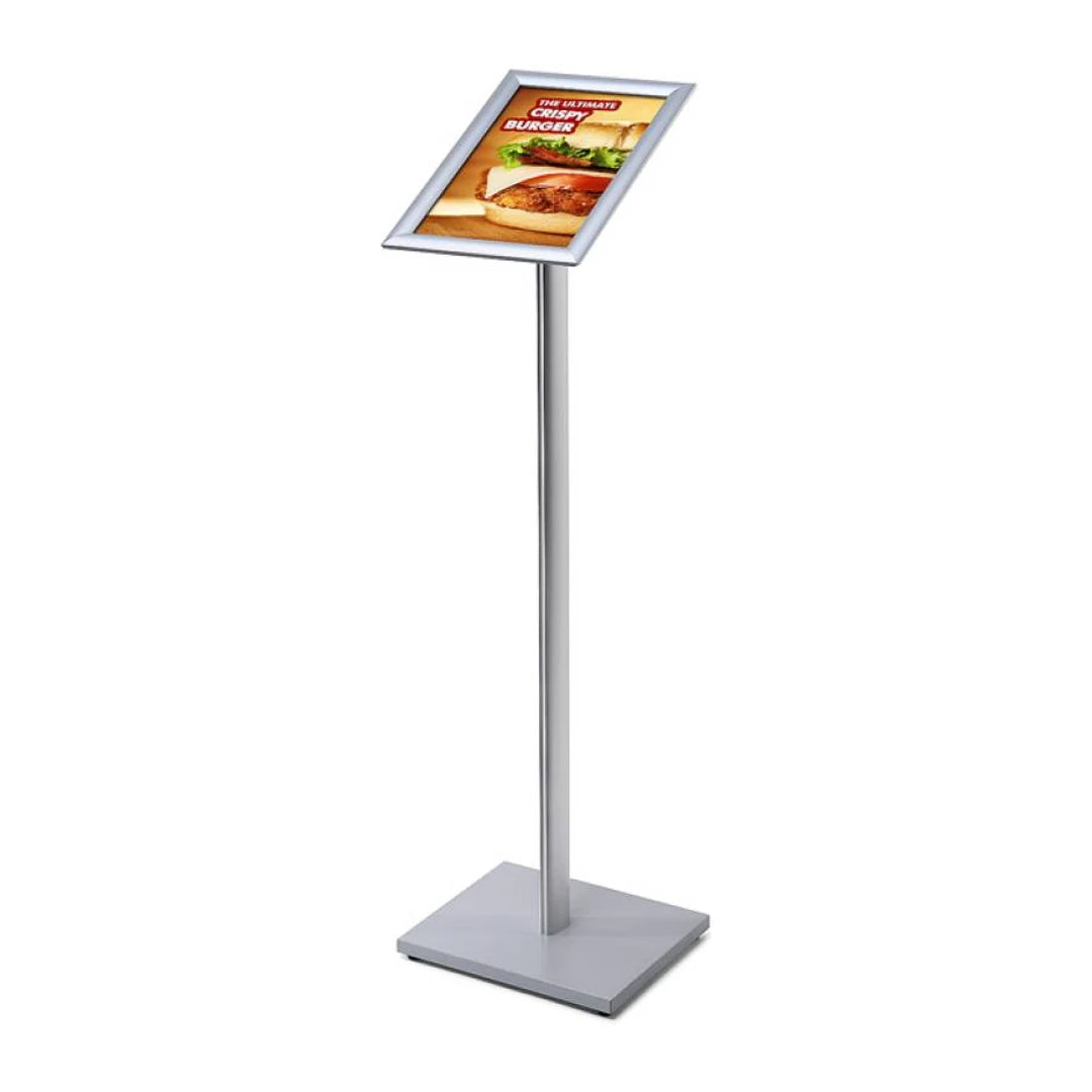 Porte-menu sur pied A4 cadre clic-clac aluminium 25 mm pour restaurant et boutique