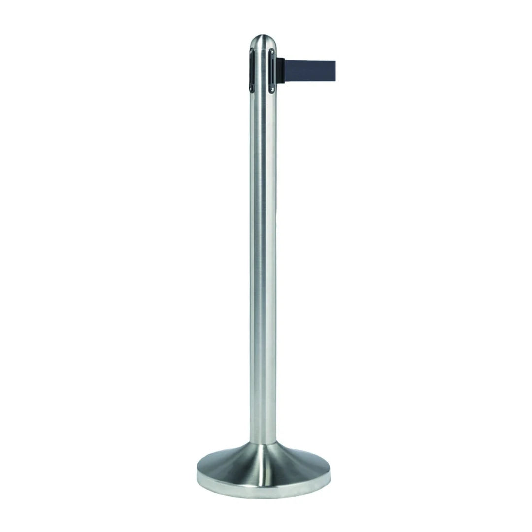 Poteau de guidage à corde rétractable noire 210 cm en acier inoxydable, hauteur 100 cm, pour magasin