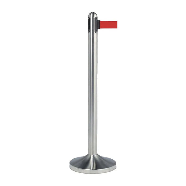 Poteau de guidage professionnel à corde rétractable rouge 210 cm en acier inoxydable, hauteur 100 cm