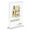 Présentoir acrylique transparent double face vertical, formats A7 à A3, pour comptoir et bureau d'accueil