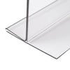 Détail du coin d'un présentoir acrylique transparent double face — finition soignée 2 mm