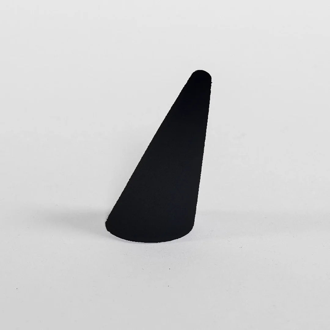 Présentoir à bague conique flocké velours noir, H 5,5 cm, pour bijouterie professionnelle