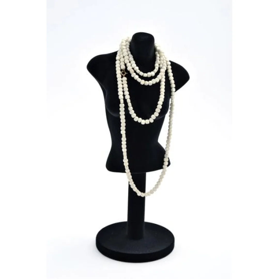 Présentoir à bijoux floqué velours noir sur pied, 15 x 35 cm, pour bijouterie et boutique