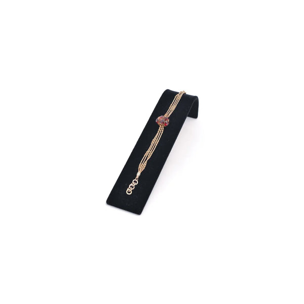 Présentoir professionnel en métal floqué velours noir pour bracelets et montres, vue de côté