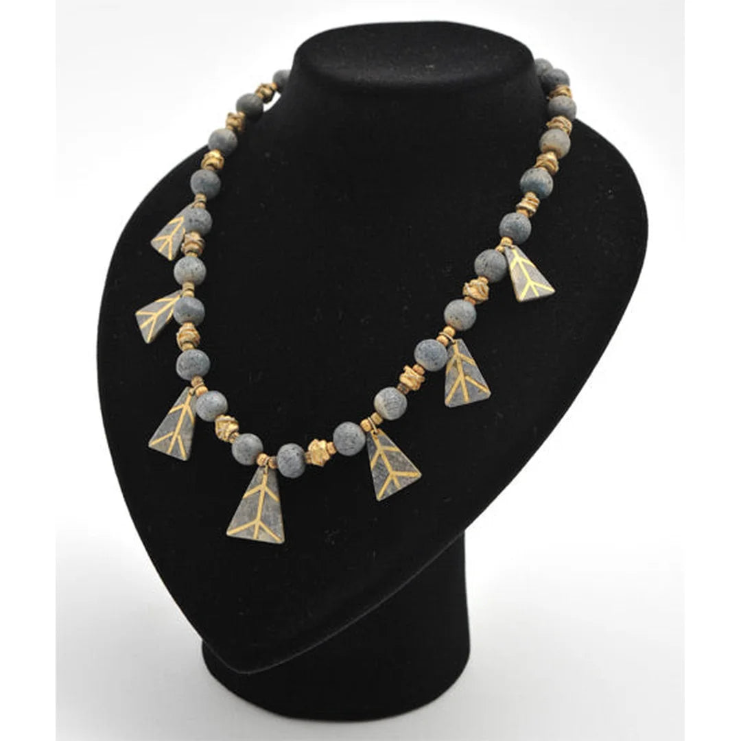 Présentoir à collier floqué velours noir 22 x 24 x 18 cm pour bijouterie et vitrine de comptoir
