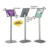 Schéma dimensions présentoir incliné sur pied A4/A3 — base 42x30 cm, hauteur pied 100 cm