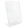 Présentoir plexiglas vertical incliné pour 1 feuille DIN, idéal pour prix, menu ou information en boutique