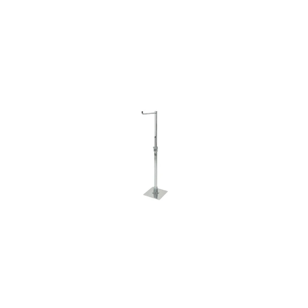 Présentoir de table pour sac en métal chromé avec hauteur réglable 37-68 cm, base 14x14 cm