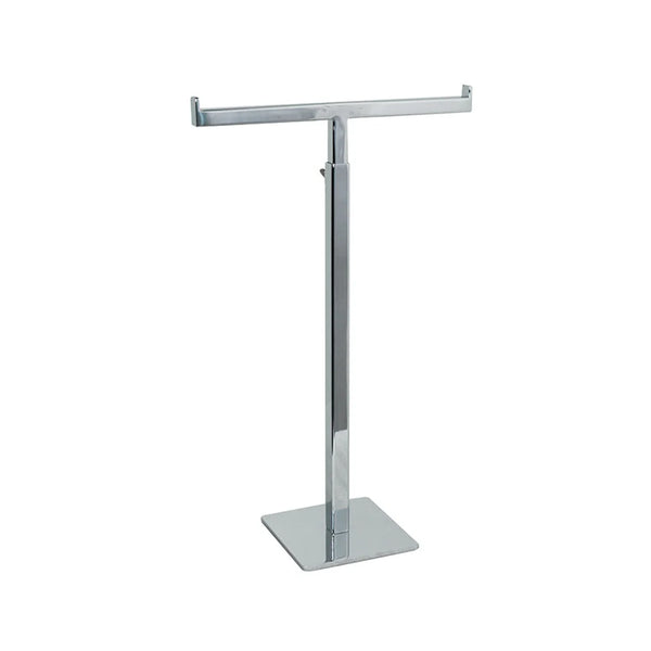 Présentoir de table en T réglable en hauteur pour accessoires et bijoux, finition métal brossé ou noir mat