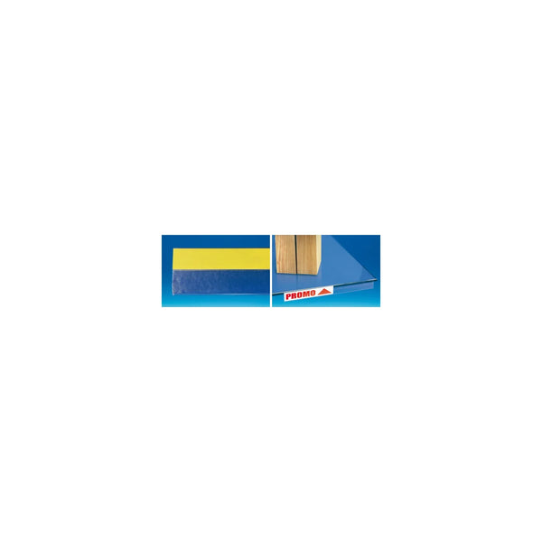 Profil porte-étiquette adhésif transparent pour devanture de rayon, largeur 20 mm et 30 mm, longueur 100 cm