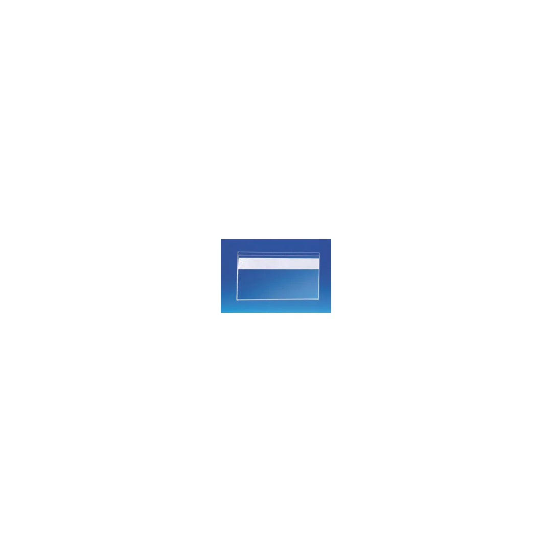 Profil porte-étiquette adhésif 40x65 mm transparent pour rayonnage magasin, lot de 10