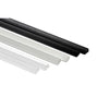 Paire de profils pinçants PVC pour affiche papier, disponibles en transparent, noir et blanc