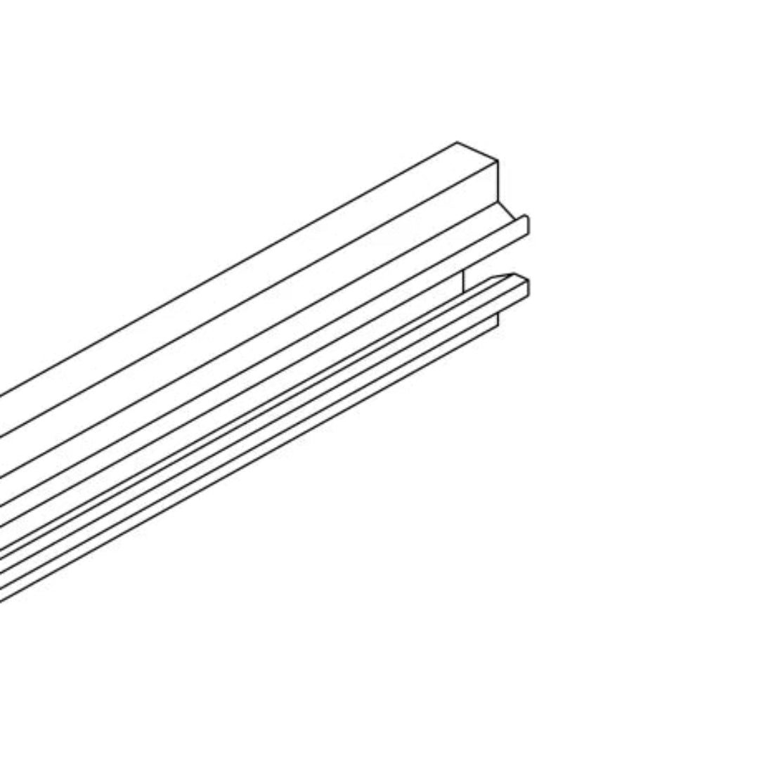 Rail aluminium pour panneau rainuré 60 cm — finition aluminium brut