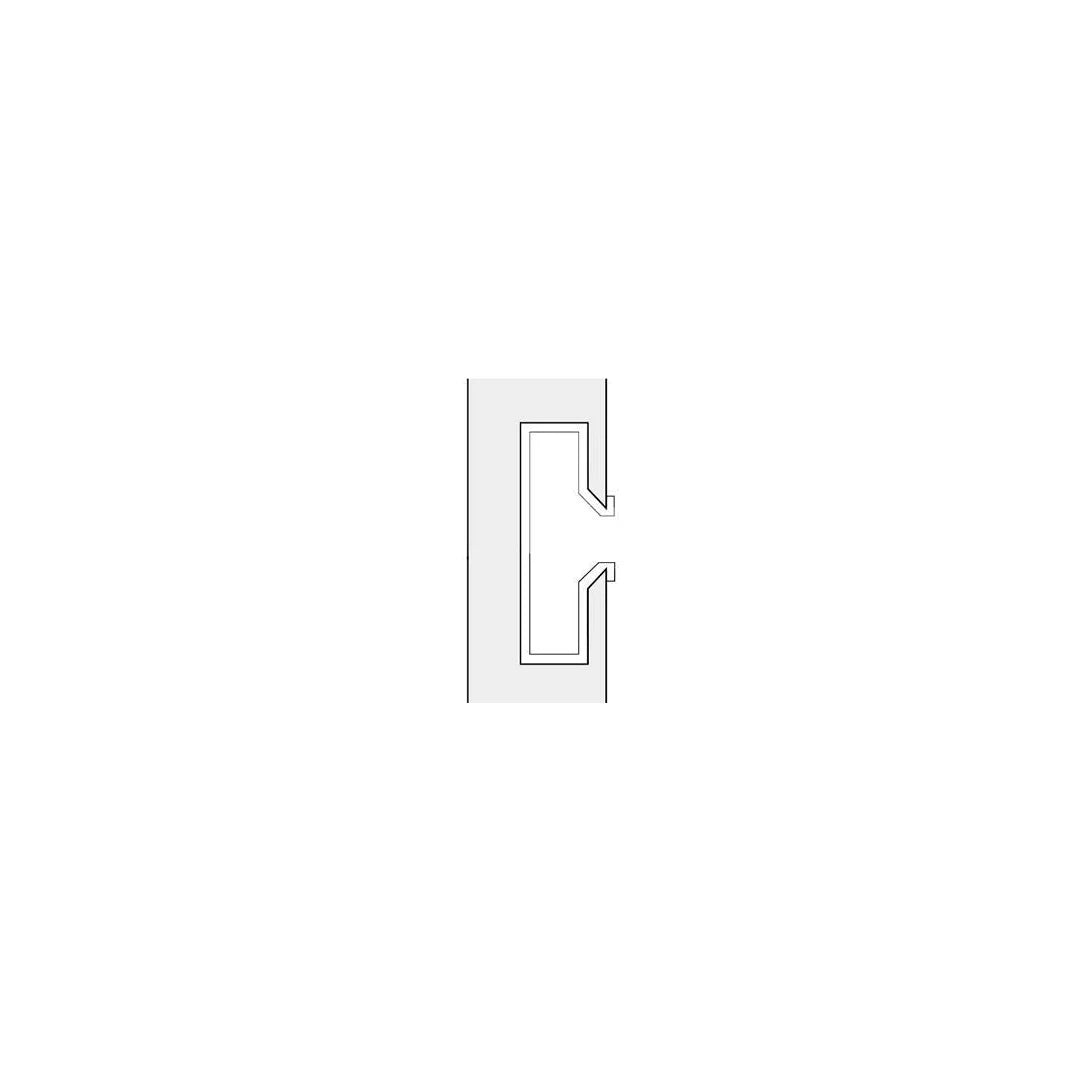 Profil en coupe du rail aluminium pour panneau rainuré – épaisseur 1 mm, hauteur 2,7 cm