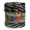 Raphia métallisé argent noir polypropylène 12,5 mm x 200 m – bobine bicolore professionnelle