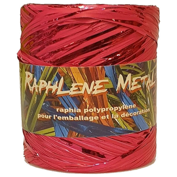 Raphia métallisé azalée polypropylène 12,5 mm x 200 m – bobine pour fleuriste et boutique