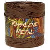 Raphia métallisé chocolat polypropylène 12,5 mm x 200 m – accessoire emballage professionnel
