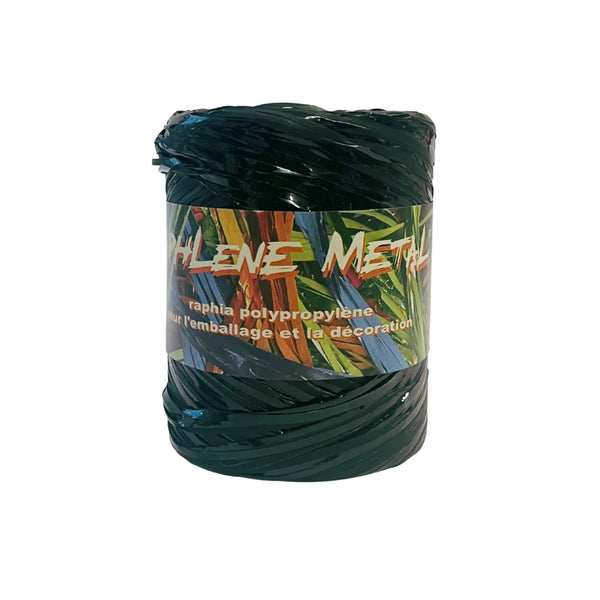 Raphia polypro en 4 coloris — or, argent, noir métallisé et rose mat — pour boutique et commerce