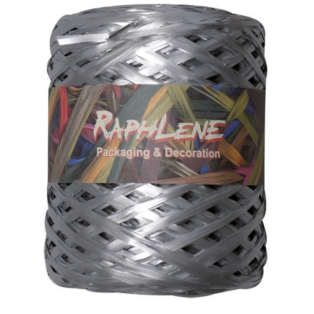 Raphia polypropylène mat 200 m coloris Argent — bobine professionnelle