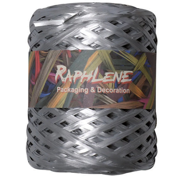 Raphia polypropylène mat 200 m coloris Argent — bobine professionnelle
