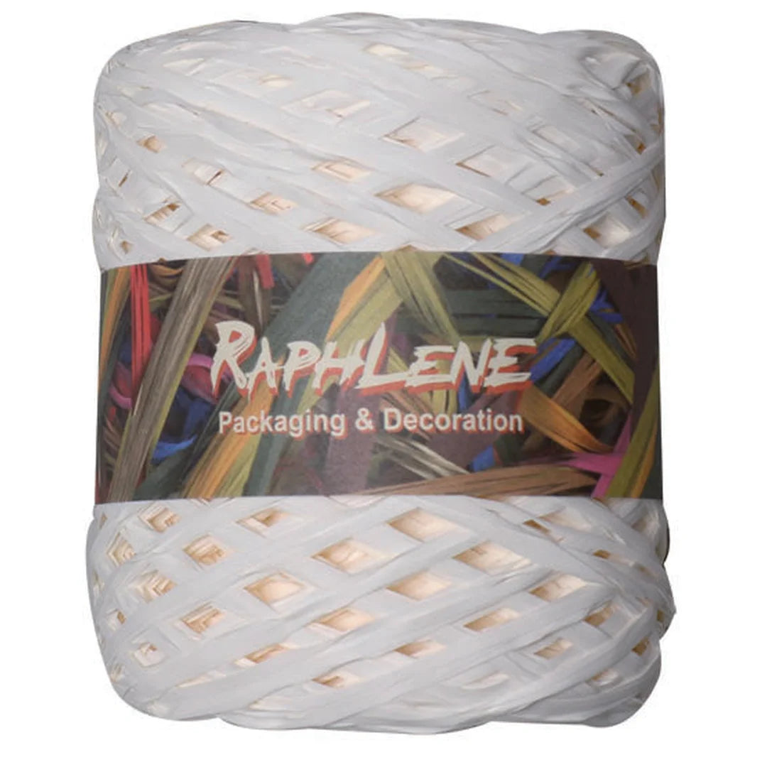 Raphia polypropylène mat 200 m coloris Blanc neige — bobine professionnelle