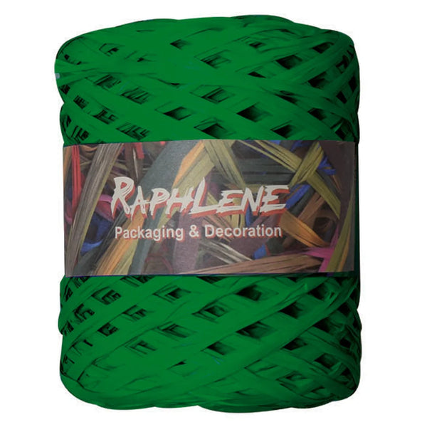 Raphia polypropylène mat 200 m coloris Émeraude — bobine professionnelle