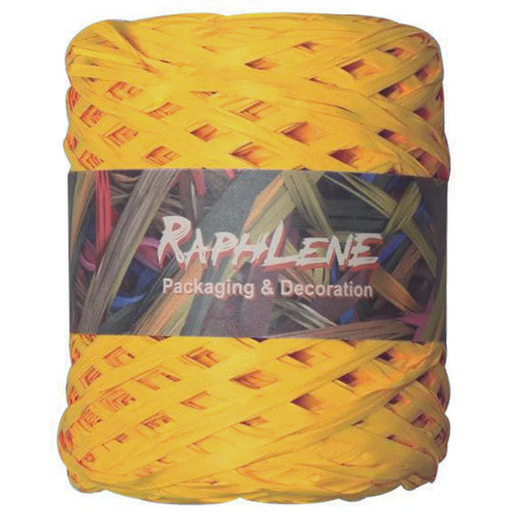 Raphia polypropylène mat 200 m coloris Jaune — bobine professionnelle