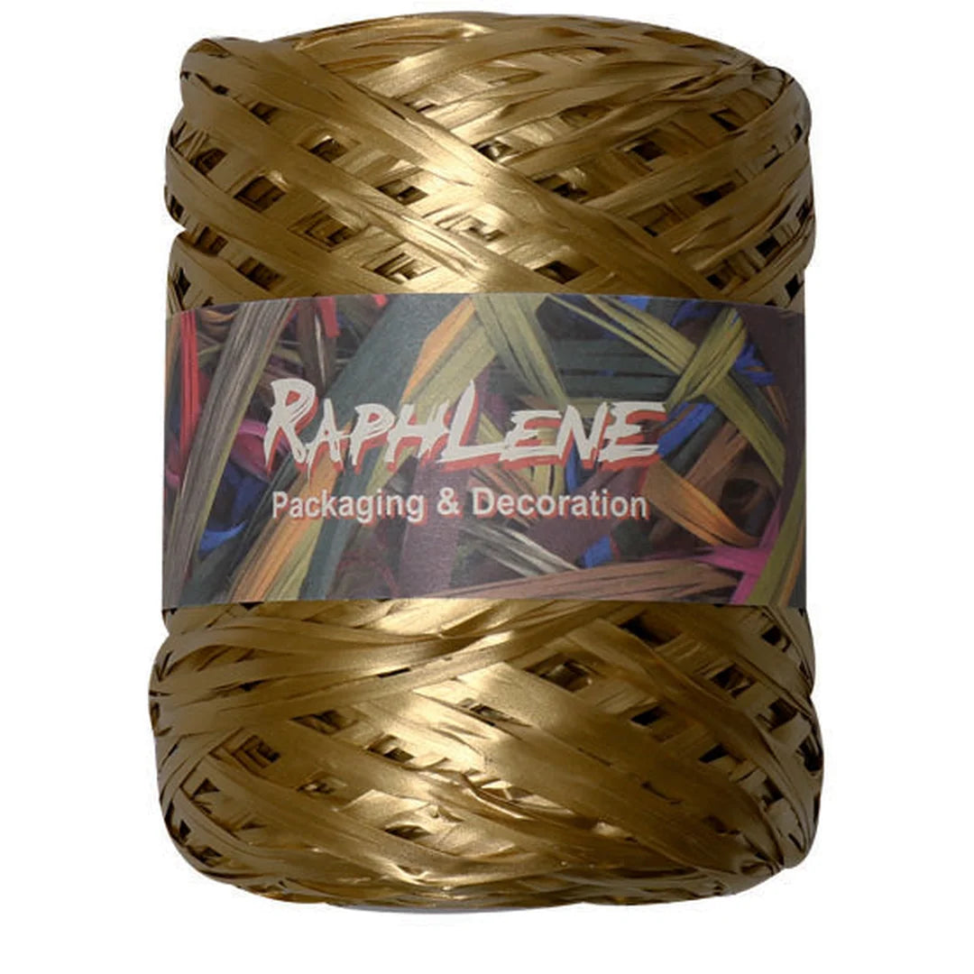 Raphia polypropylène mat 200 m coloris Or — bobine professionnelle