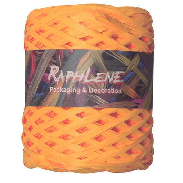 Raphia polypropylène mat 200 m coloris Orange — bobine professionnelle
