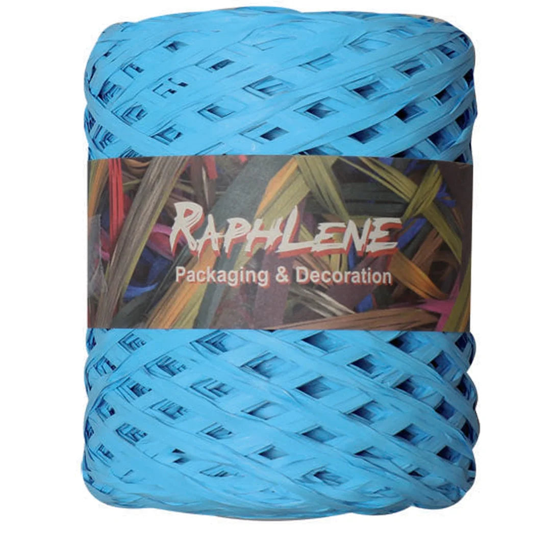 Raphia polypropylène mat 200 m coloris Pervenche — bobine professionnelle