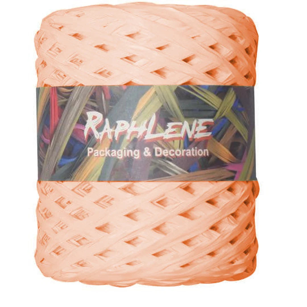 Raphia polypropylène mat 200 m coloris Saumon — bobine professionnelle