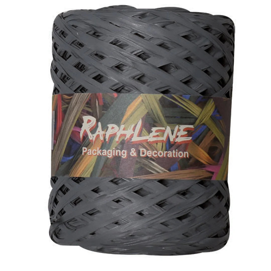 Raphia polypropylène mat 200 m coloris Souris — bobine professionnelle
