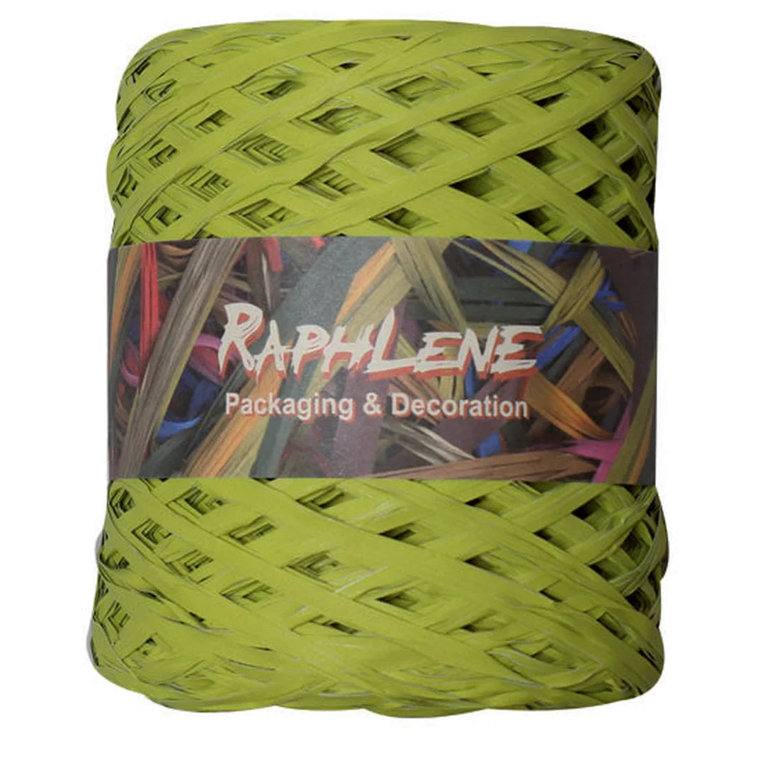 Raphia polypropylène mat 200 m coloris Tilleul — bobine professionnelle