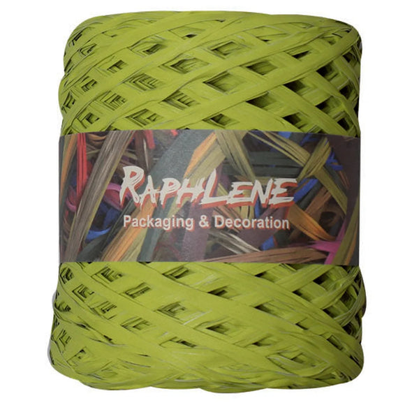 Raphia polypropylène mat 200 m coloris Tilleul — bobine professionnelle