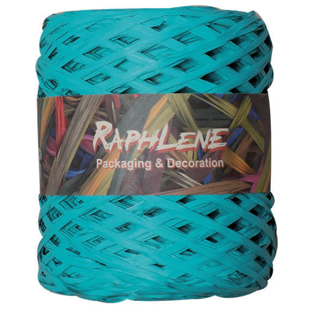 Raphia polypropylène mat 200 m coloris Turquoise — bobine professionnelle