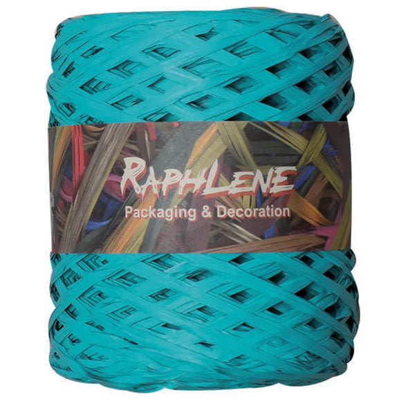 Raphia polypropylène mat 200 m coloris Turquoise — bobine professionnelle