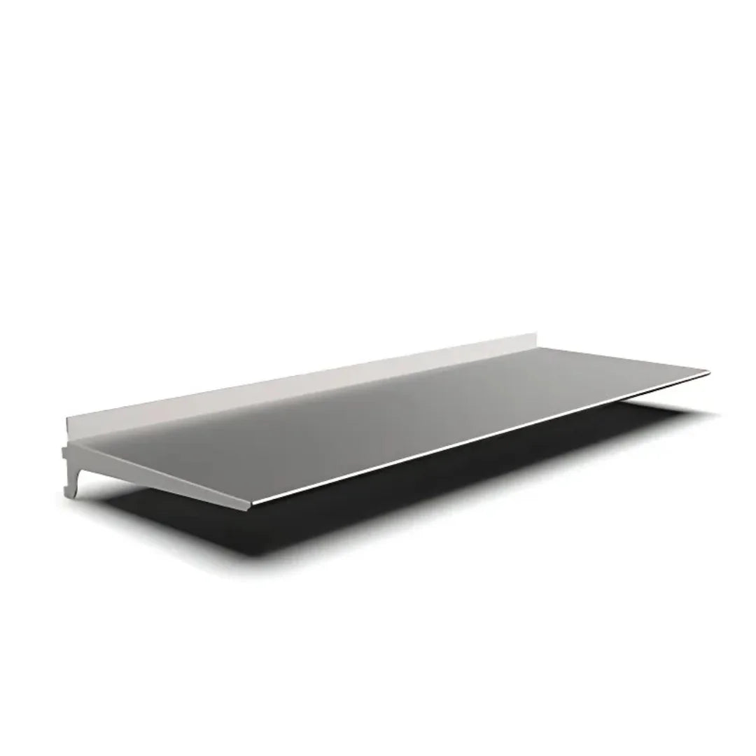 Rayon en tôle acier 2 mm pour crémaillère à pas 50 mm, finition laquée, usage commerce professionnel