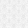 Rouleau papier cadeau motif baroque gris sur fond blanc, papier couché 80g, 0,7x100m