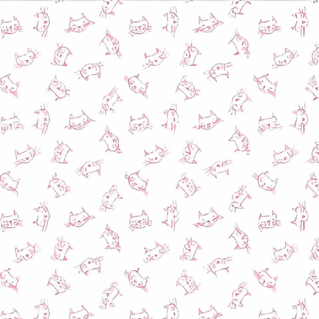 Rouleau papier cadeau motif chats sur fond blanc, papier couché 90 g/m², 70 cm x 100 m
