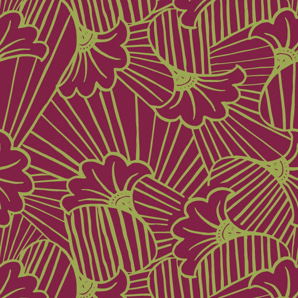 Rouleau papier cadeau motif fleurs or sur fond lie de vin, papier couché 60g, 0,7x100m