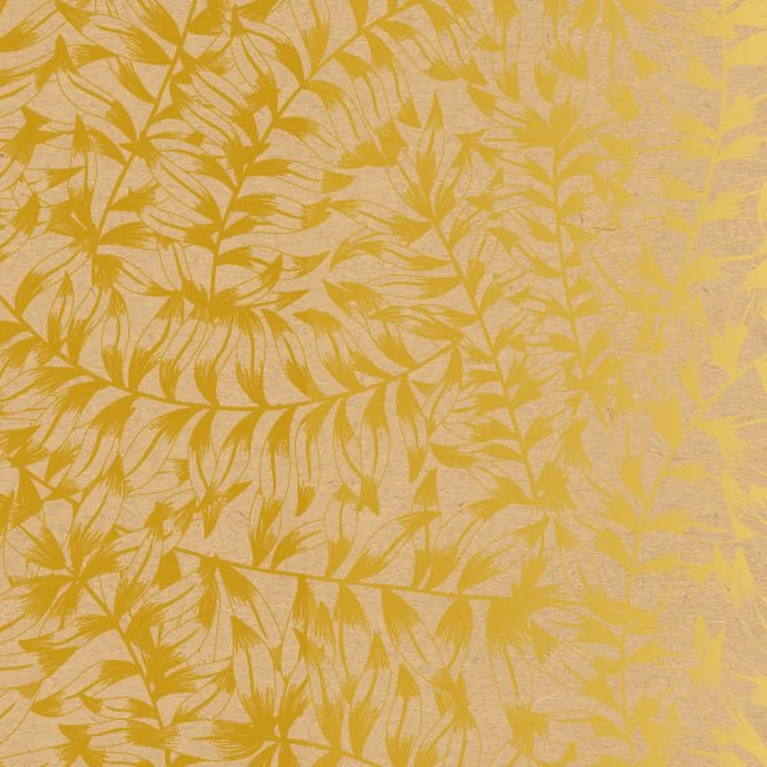 Rouleau papier kraft brun motif nature sauvage doré 70 cm x 50 m pour commerces