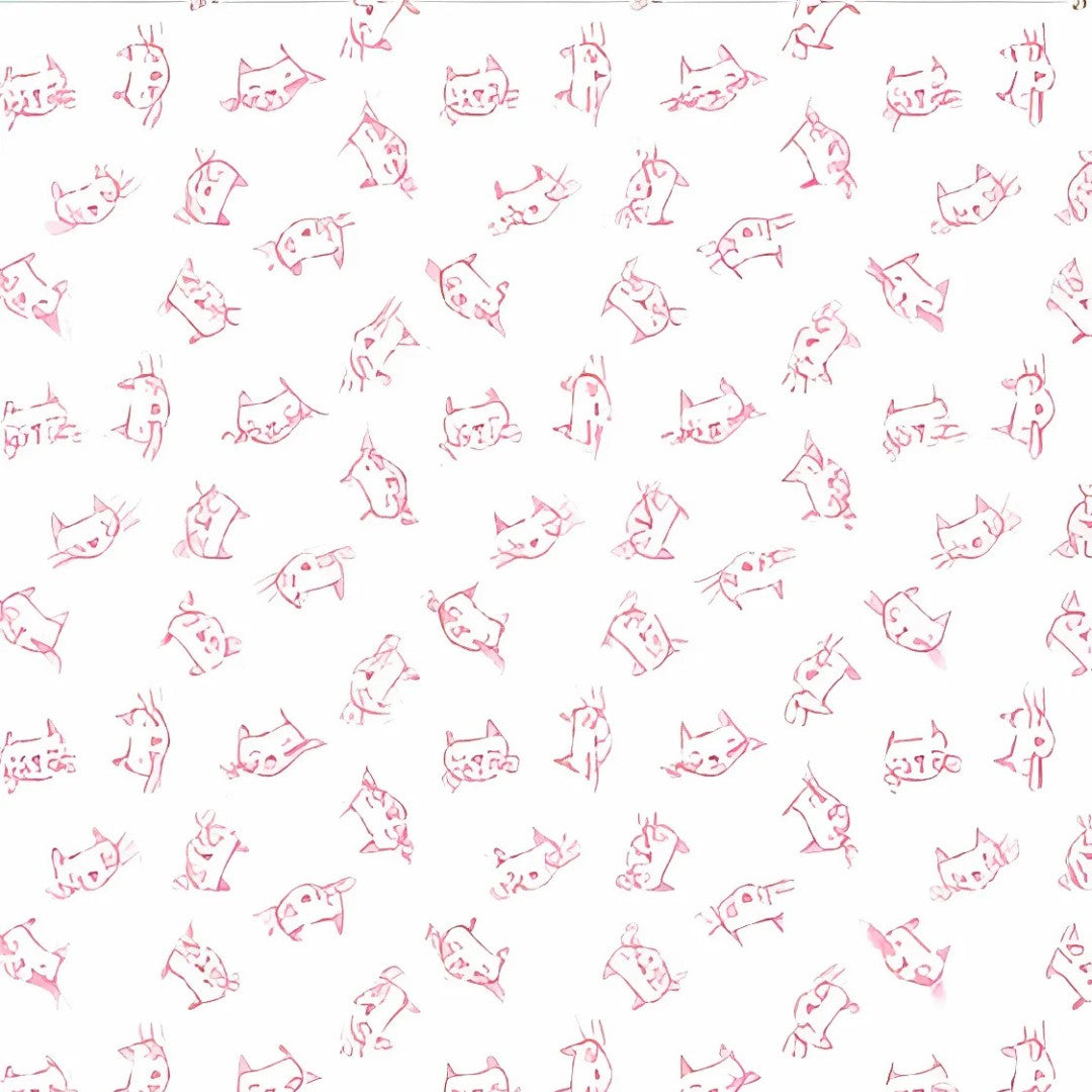 Rouleau de papier cadeau motifs chats rose, 0,7 x 100 m, en papier couché 60/90 g recyclable, idéal pour boutiques cadeaux, jouets et papeteries.