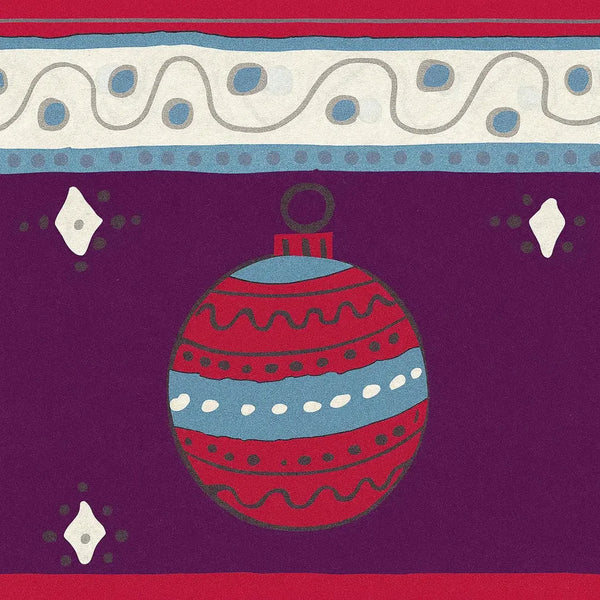 Rouleau papier cadeau Noël motif boules de Noël bleu rose violet blanc sur couché 60 g – 0,7 x 100 m