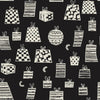 Rouleau papier cadeau Noël motifs blancs sur fond noir couché 90 g – 0,7 x 100 m